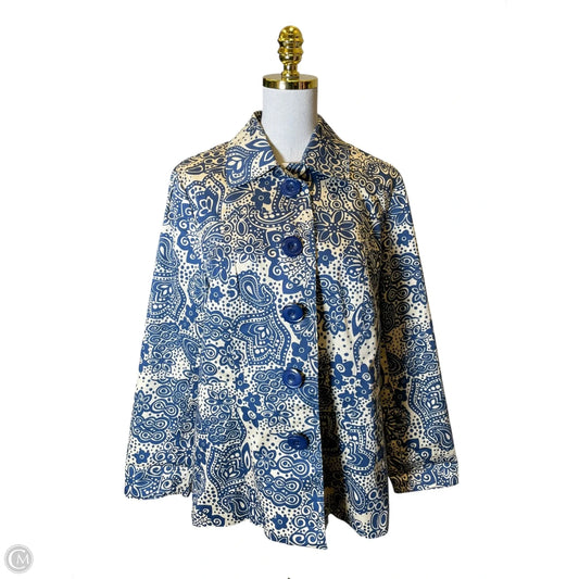 Jacket Other By Requirements In Blue & Cream, Size: L