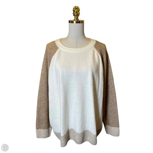 Sweater By Vince Camuto In Cream & Tan, Size: Xl