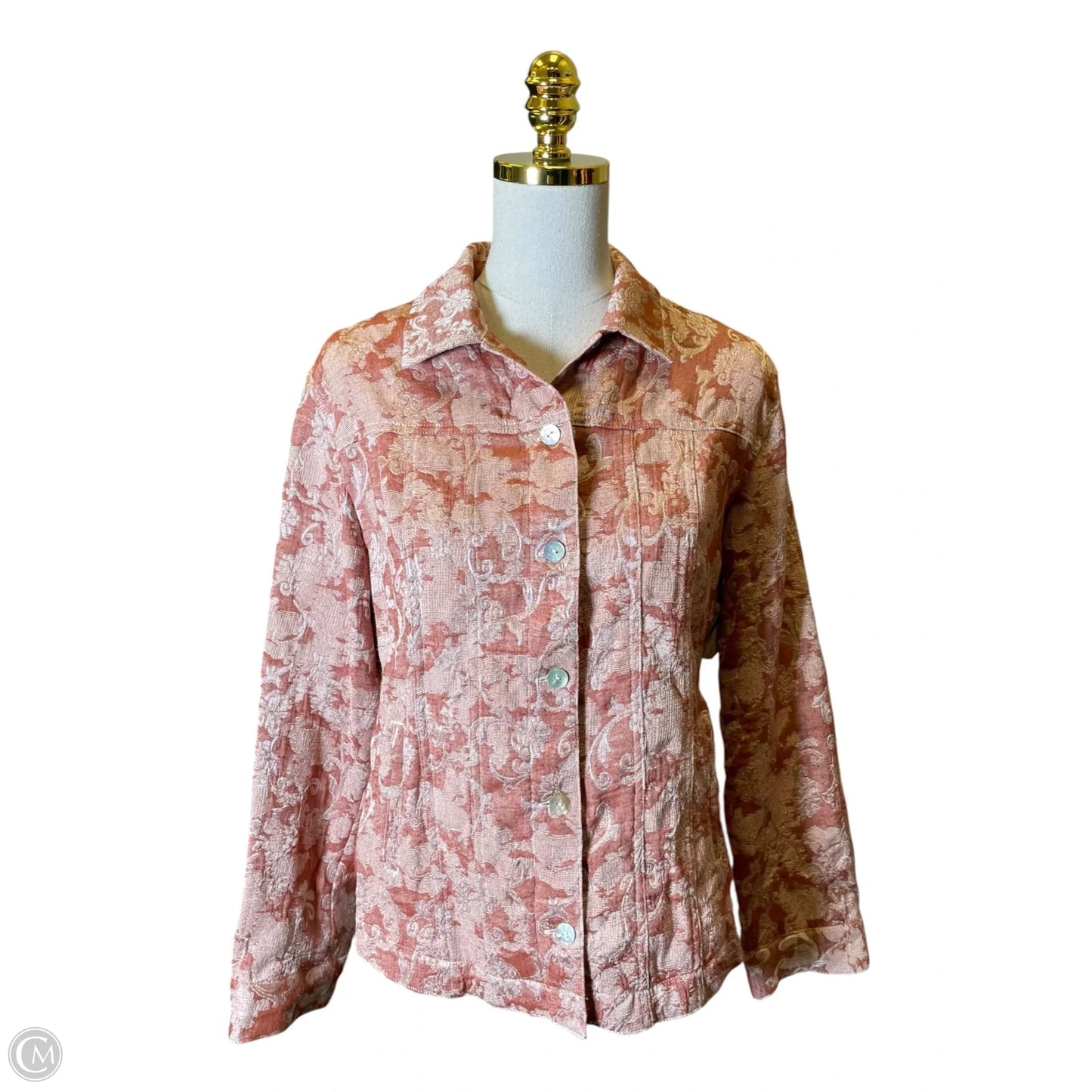 Jacket Shirt By Chicos In Pink, Size: M