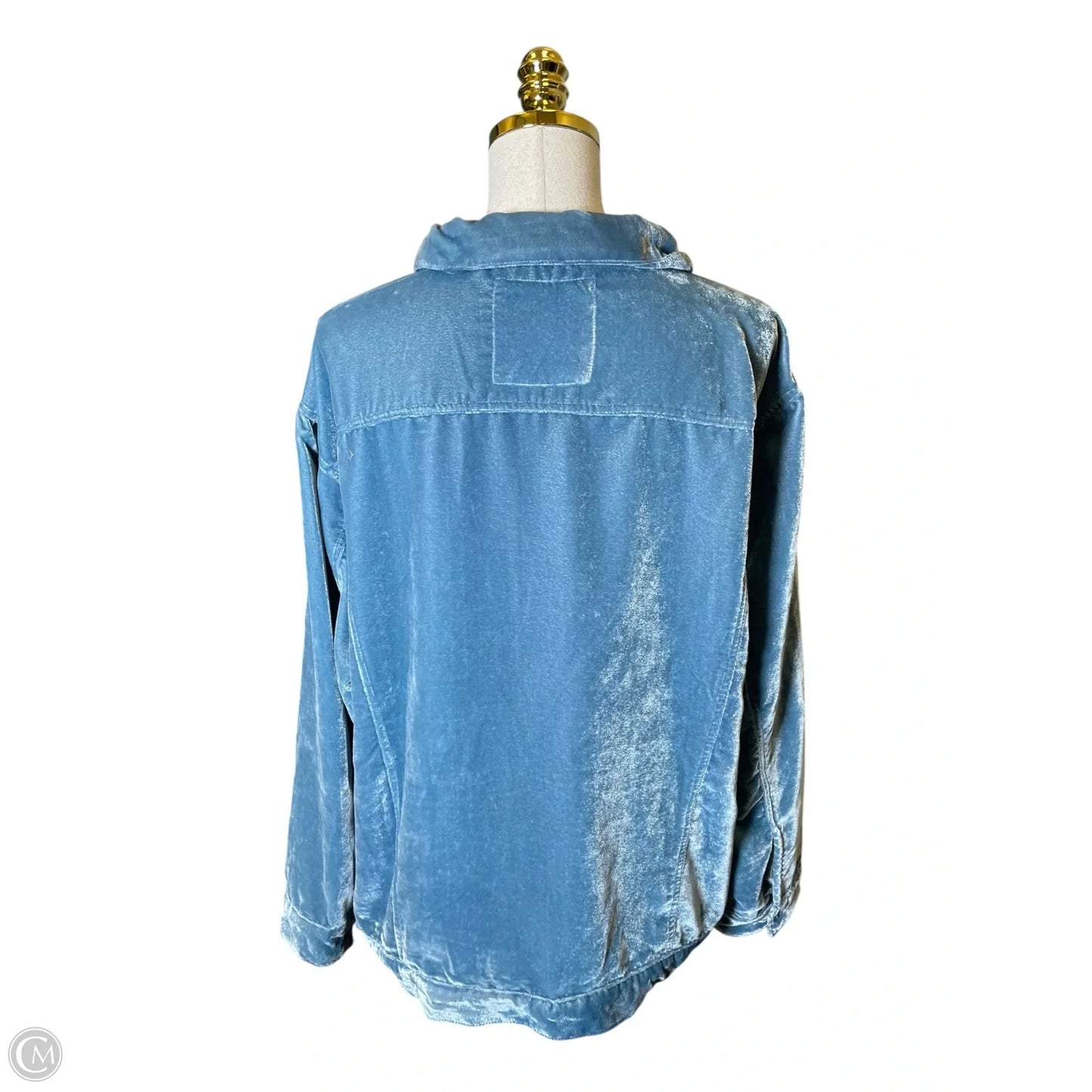 Jacket Shirt By Clothes Mentor In Blue, Size: Xl