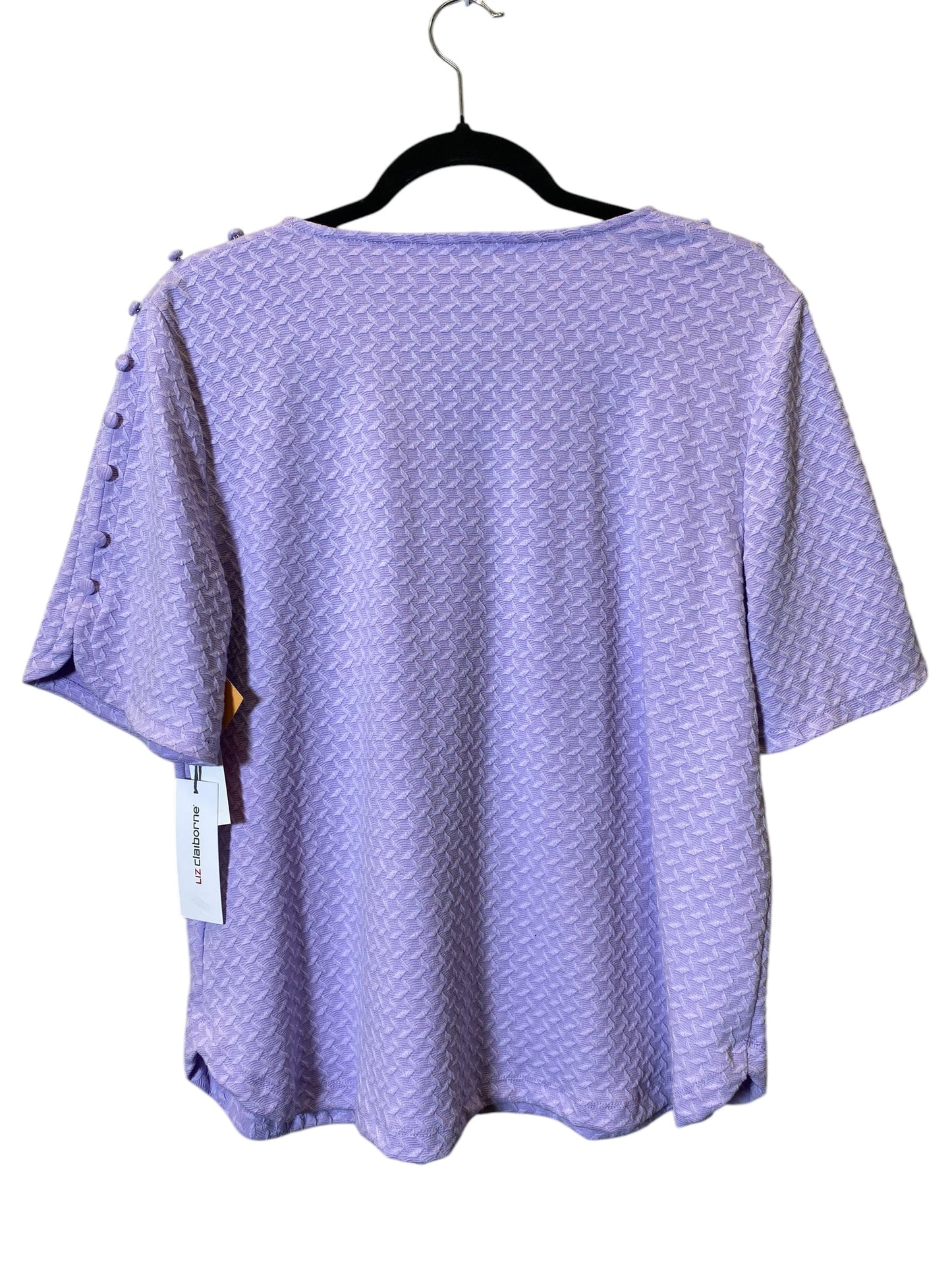 Top Short Sleeve By Liz Claiborne In Purple, Size: L