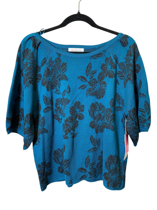 Top Short Sleeve By Liz Claiborne In Aqua, Size: L