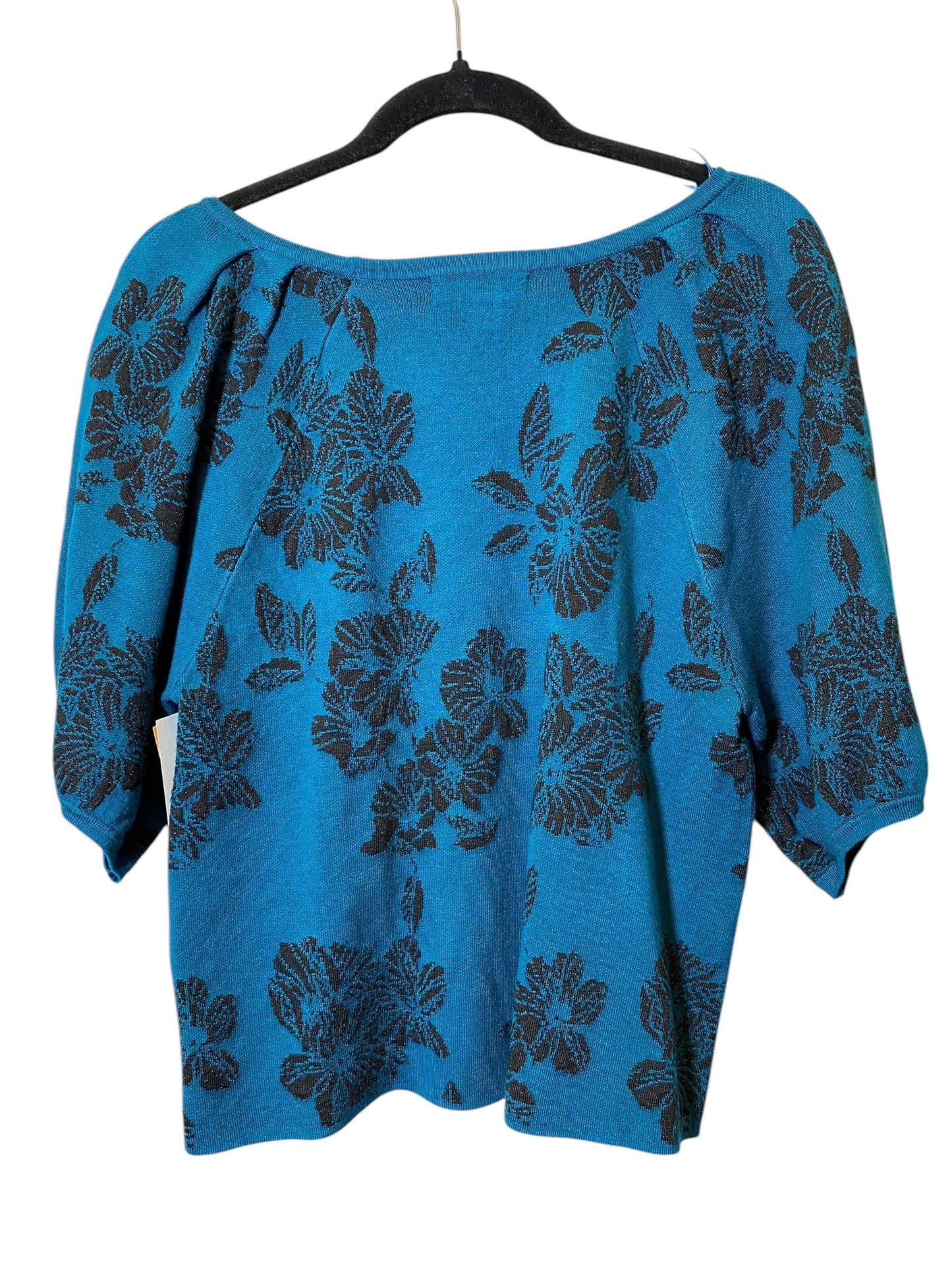 Top Short Sleeve By Liz Claiborne In Aqua, Size: L