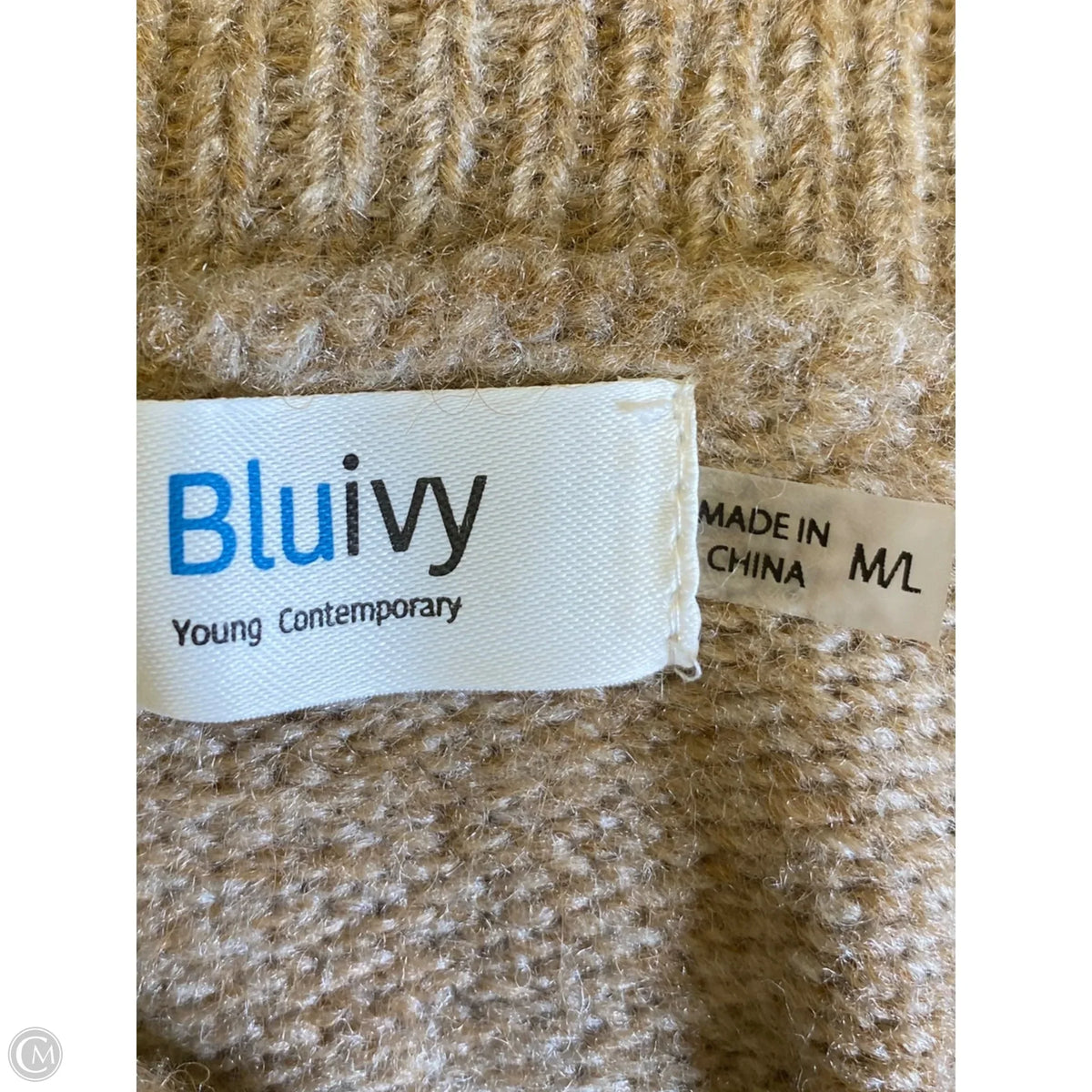 Dress Sweater By Bluivy In Beige, Size: L
