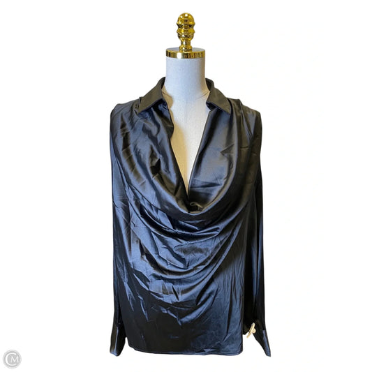 Blouse Long Sleeve By Mazik In Black, Size: M