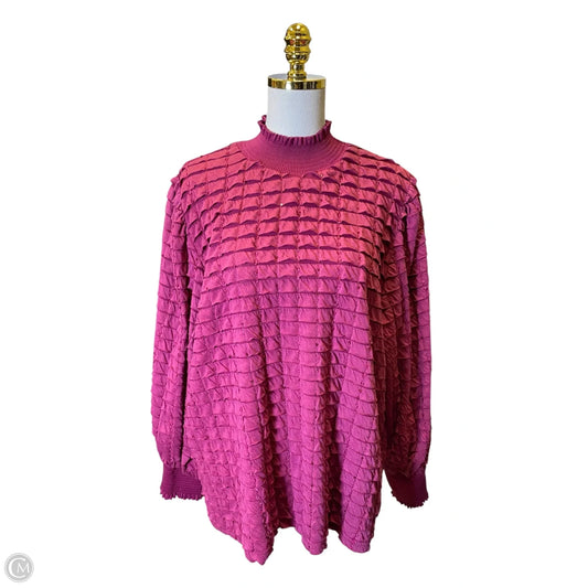 Blouse Long Sleeve By English Factory In Maroon, Size: 2x