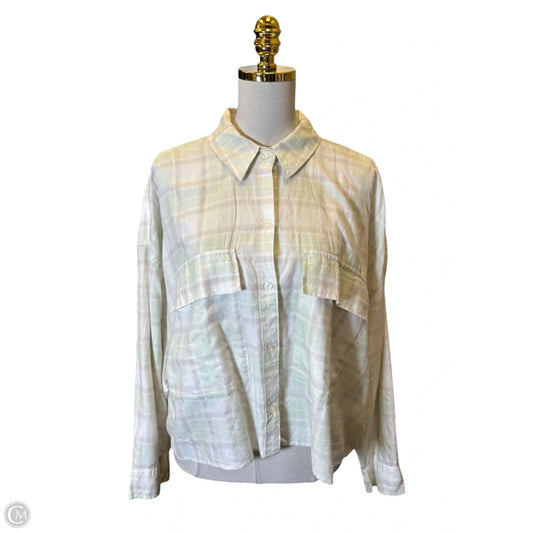 Blouse Long Sleeve By Abercrombie And Fitch In Plaid Pattern, Size: Xl
