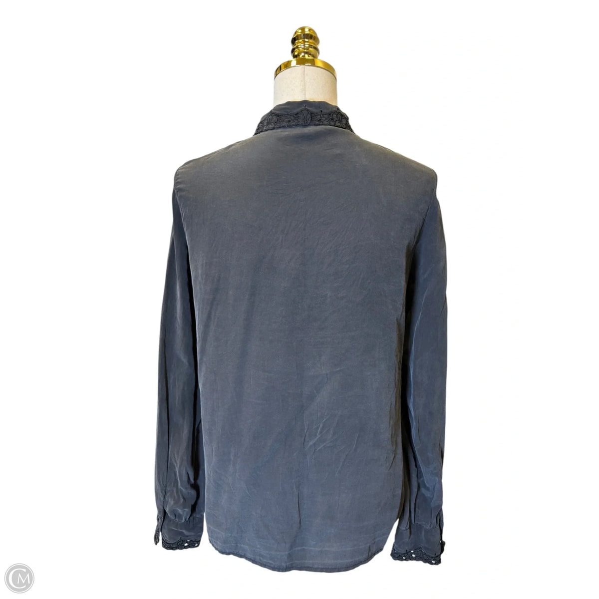 Blouse Long Sleeve By Clothes Mentor In Grey, Size: S