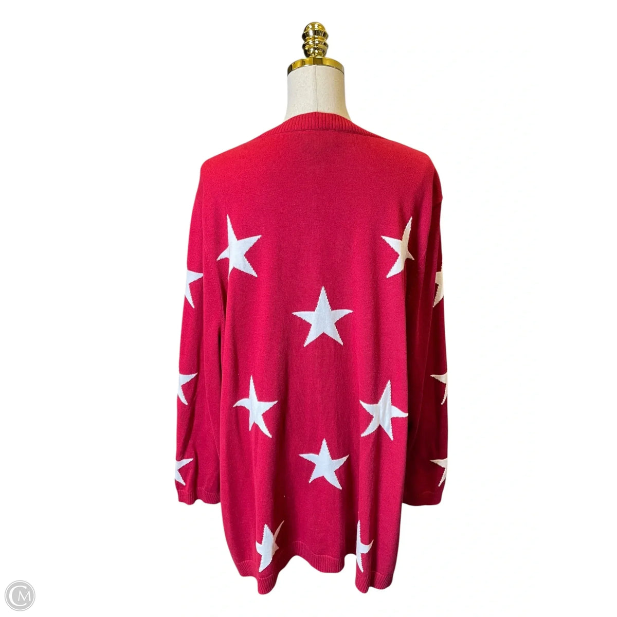 Cardigan By Belle In Red & White, Size: 2x