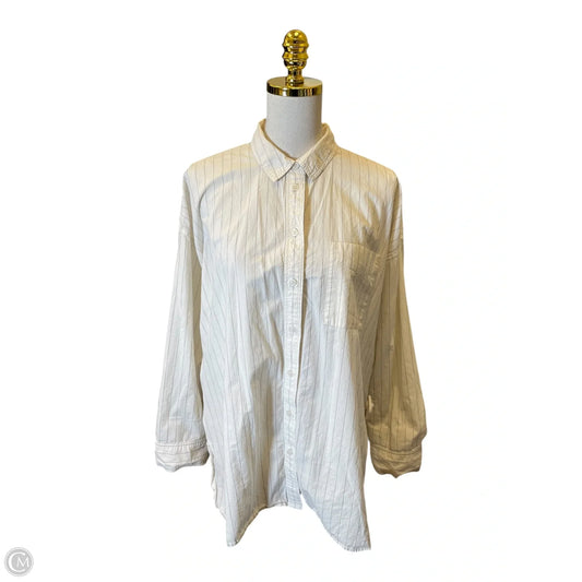 Blouse 3/4 Sleeve By Madewell In Black & Cream, Size: Xl
