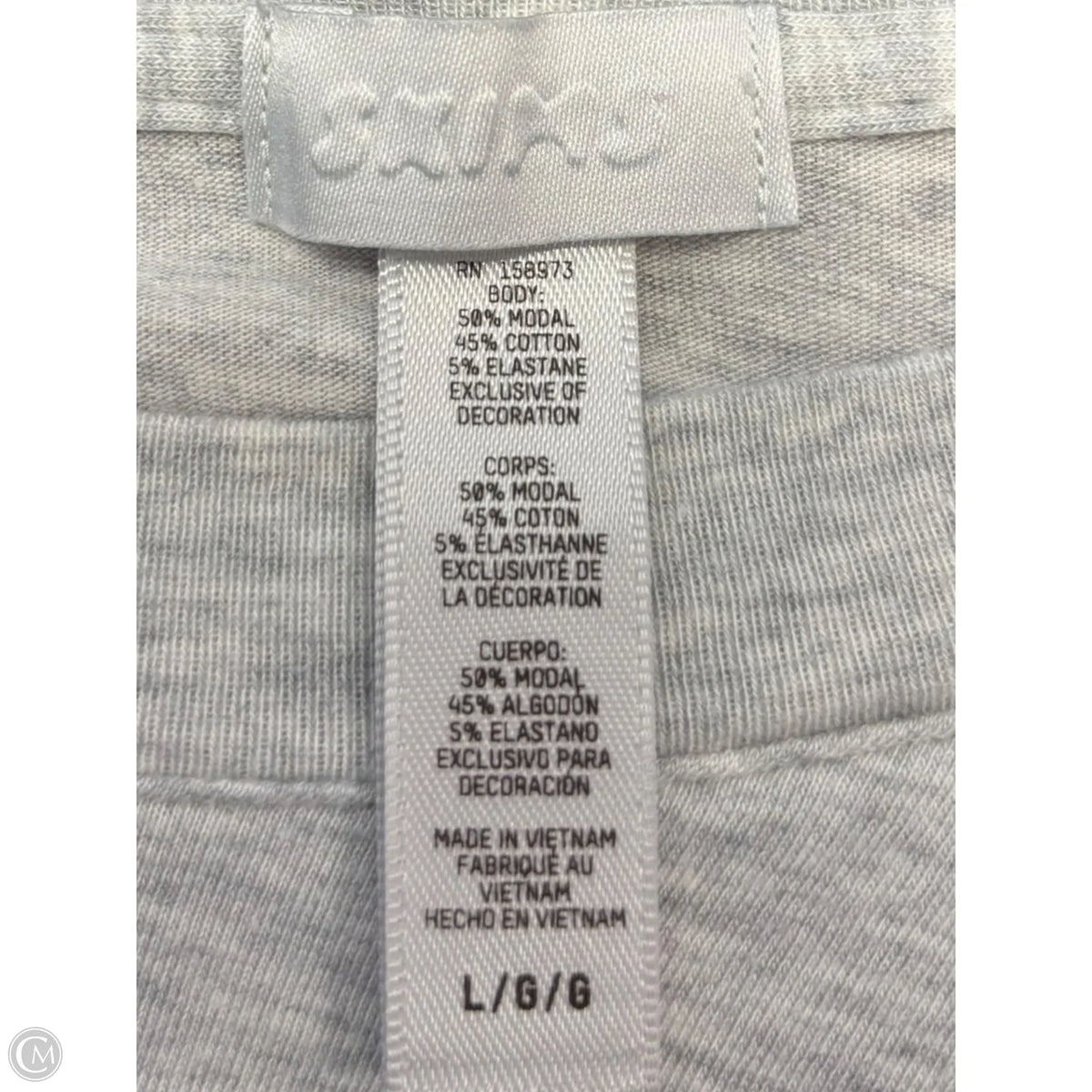 Top Short Sleeve By Skims In Grey, Size: L