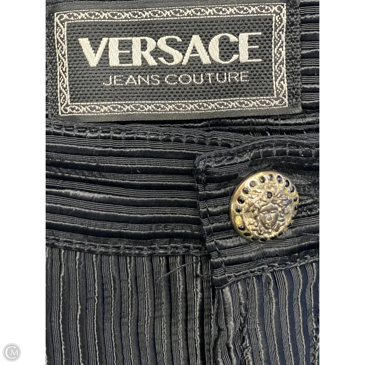 Pants Luxury Designer By Versace In Black, Size: 4