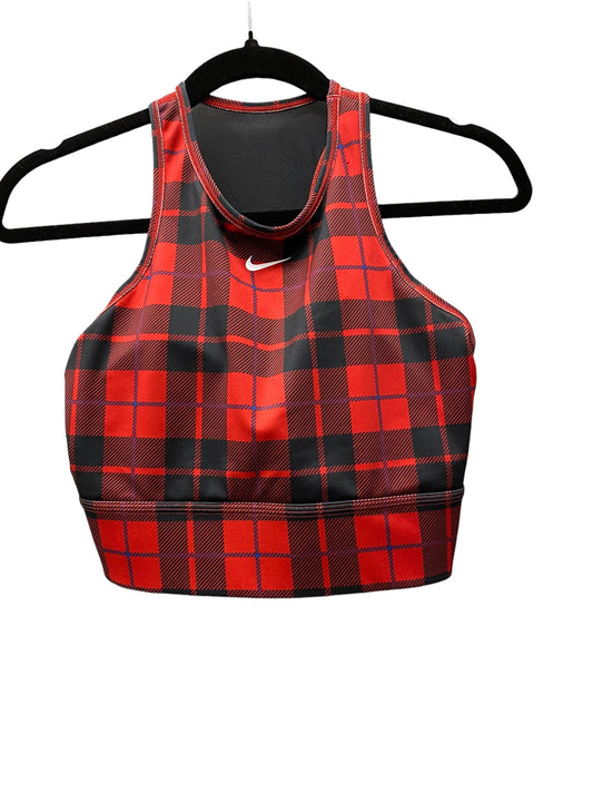 Athletic Bra By Nike In Plaid Pattern, Size: L