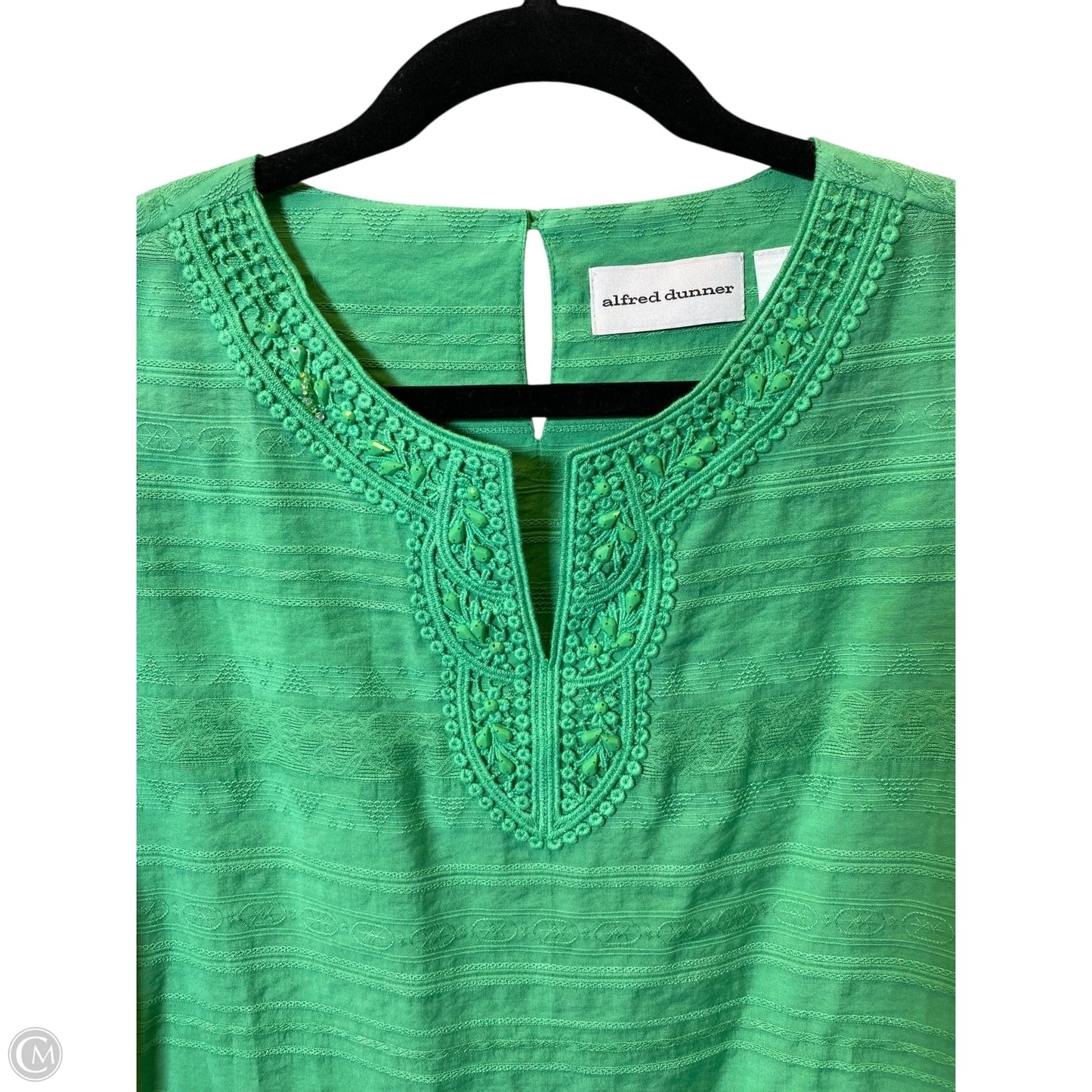 Top 3/4 Sleeve By Alfred Dunner In Green, Size: 14