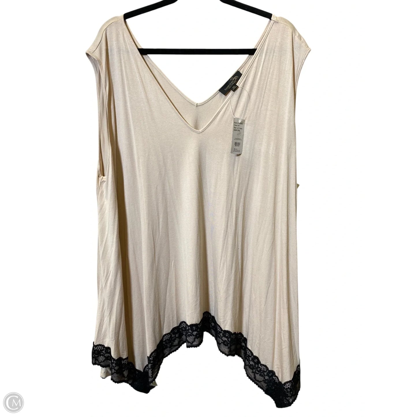 Top Sleeveless By Suzanne Betro In Black & Pink, Size: 4x