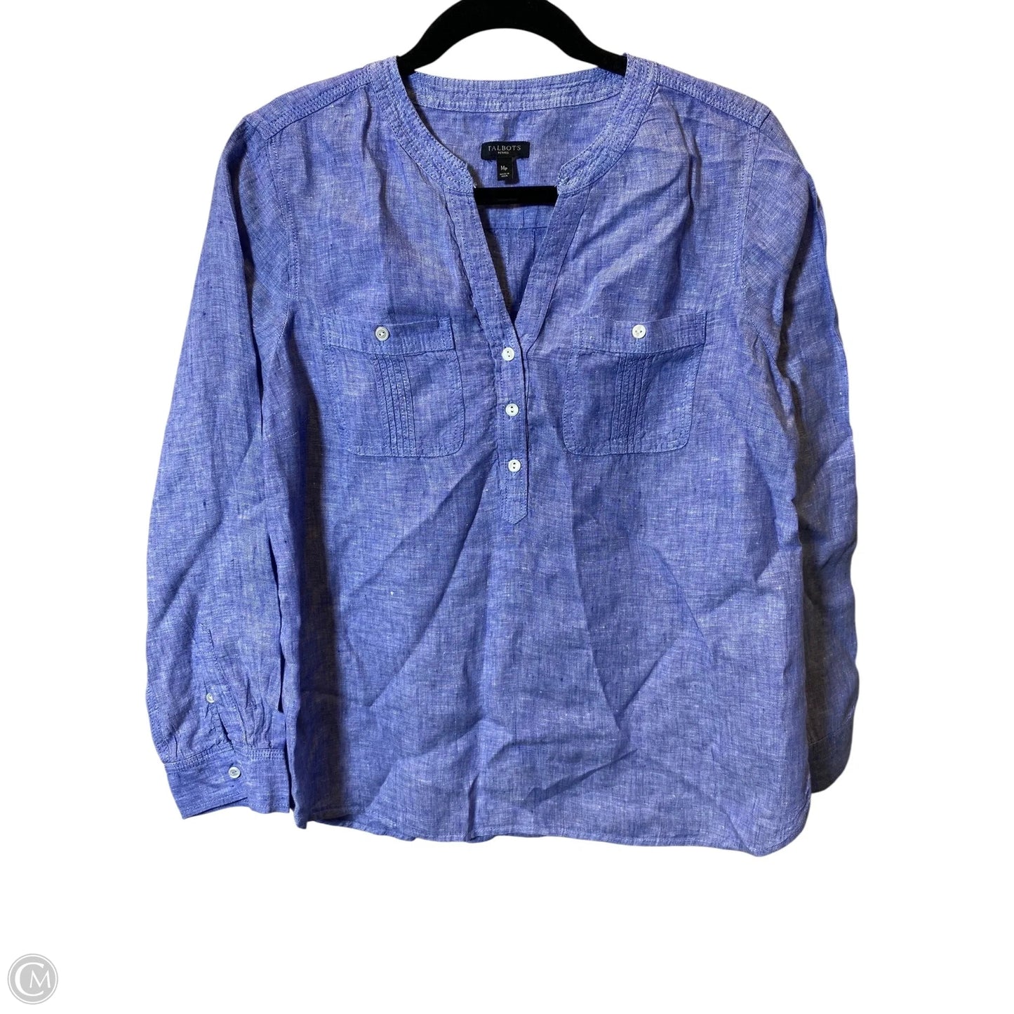 Blouse Long Sleeve By Talbots In Blue, Size: M