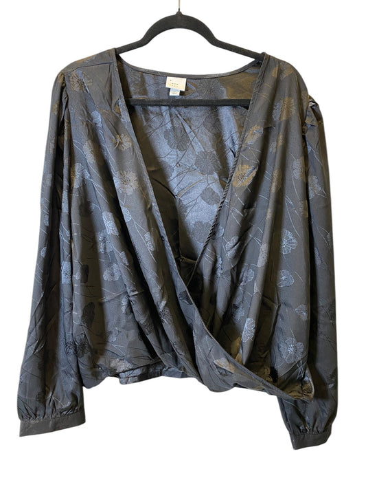 Top Long Sleeve By A New Day In Black, Size: Xl