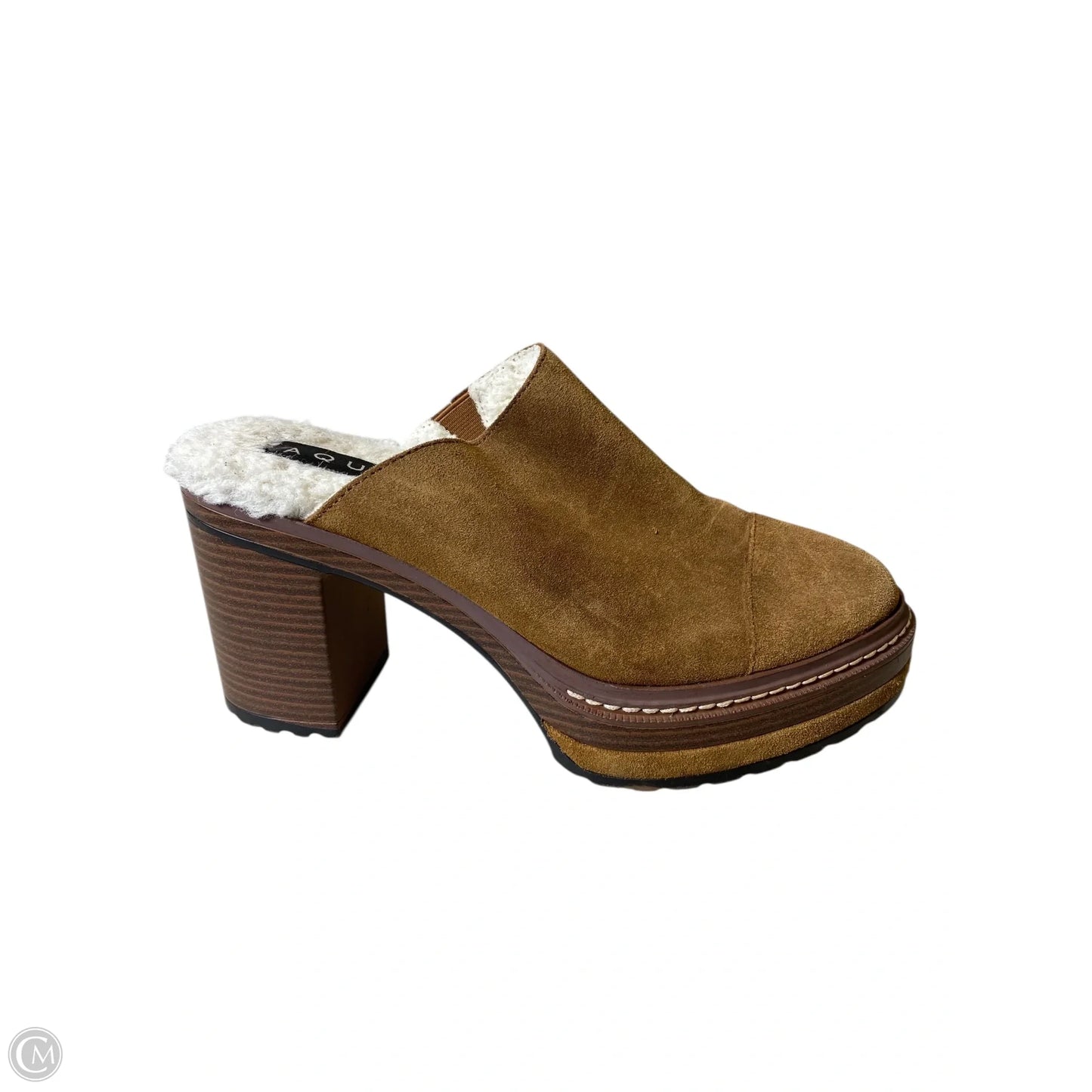 Shoes Heels Block By Aqua In Brown, Size: 7.5