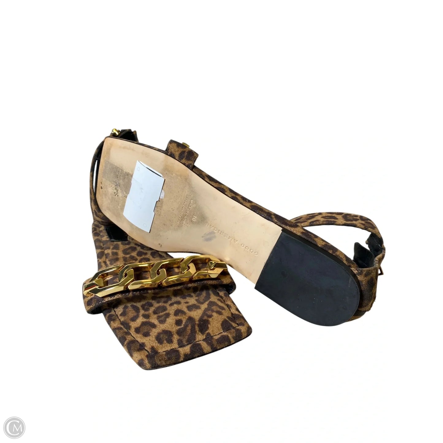 Sandals Flats By Good American In Animal Print, Size: 10