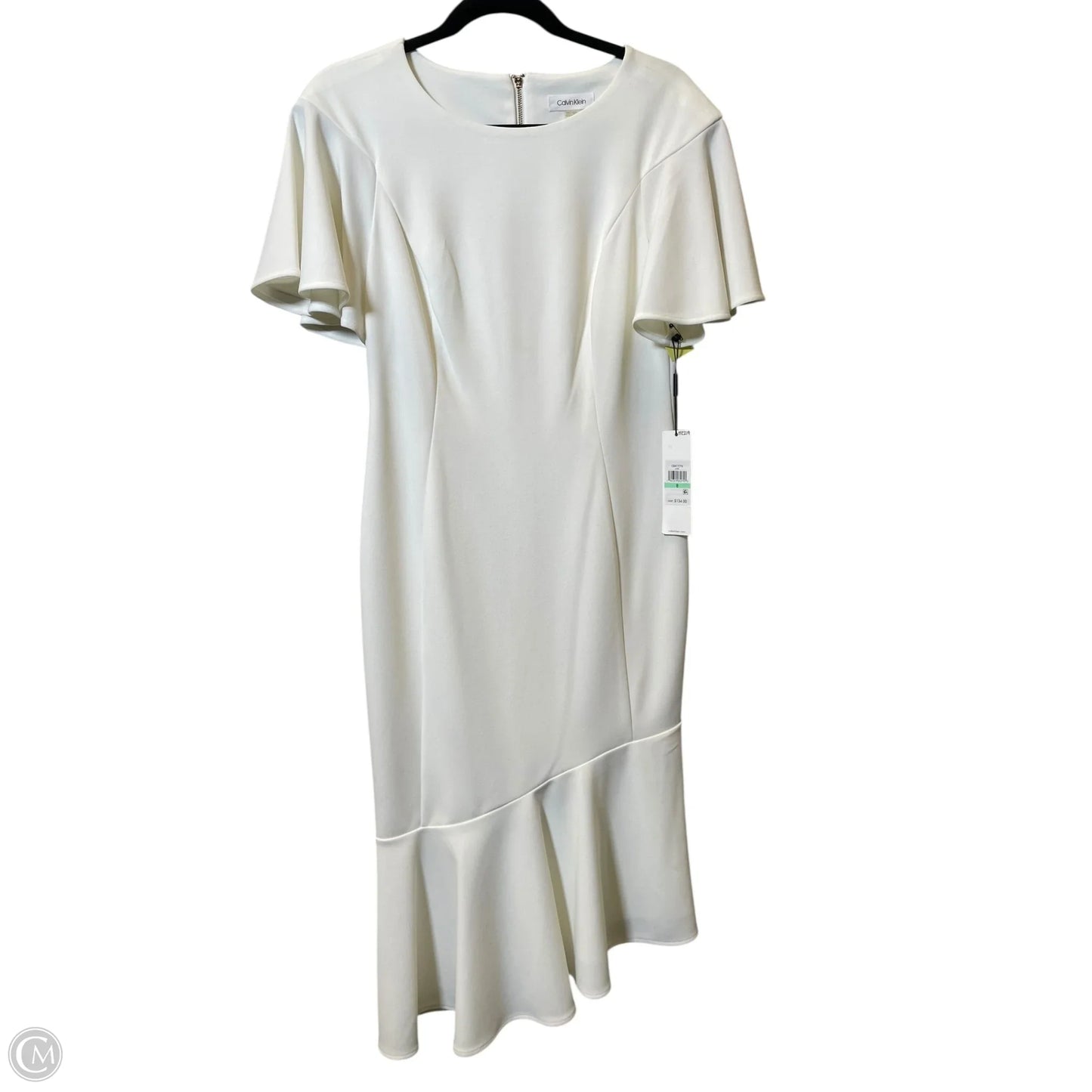 Dress Casual Midi By Calvin Klein In White, Size: M