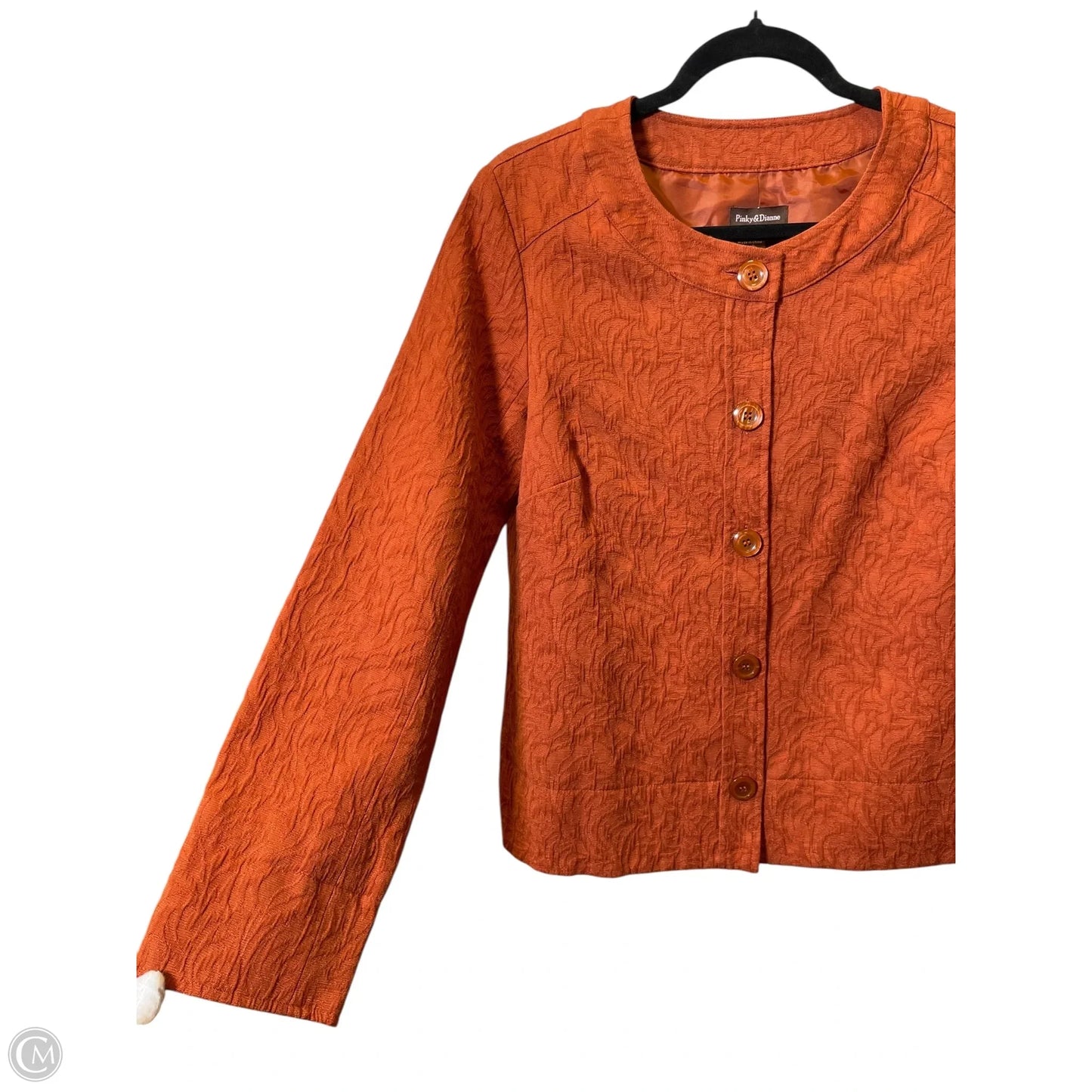 Jacket Moto By Clothes Mentor In Orange, Size: M
