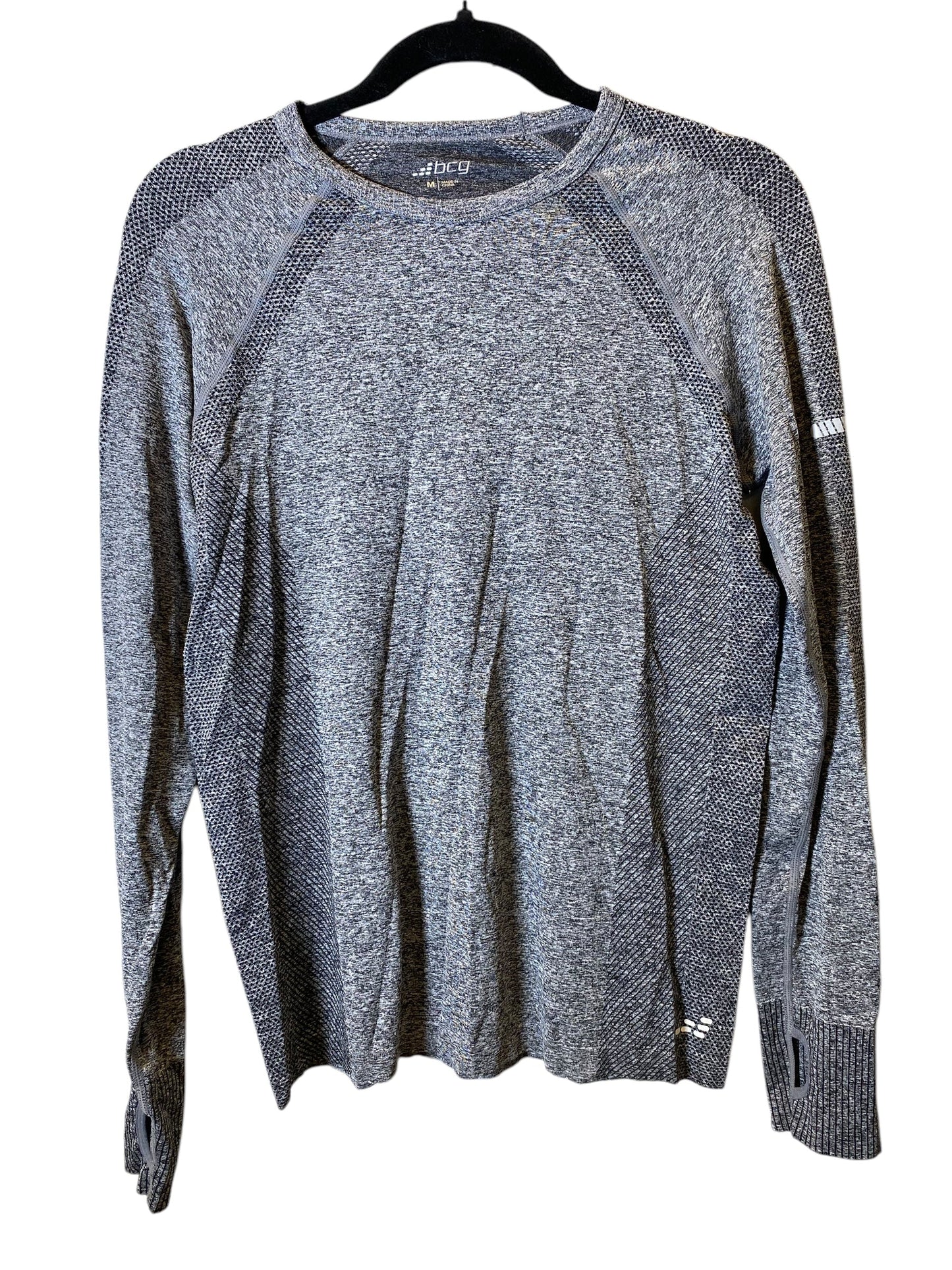 Athletic Top Long Sleeve Crewneck By Bcg In Grey, Size: M