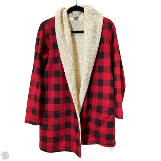 Cardigan By Eddie Bauer In Black & Red, Size: S