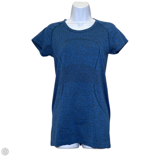Athletic Top Short Sleeve By Lululemon In Blue, Size: M