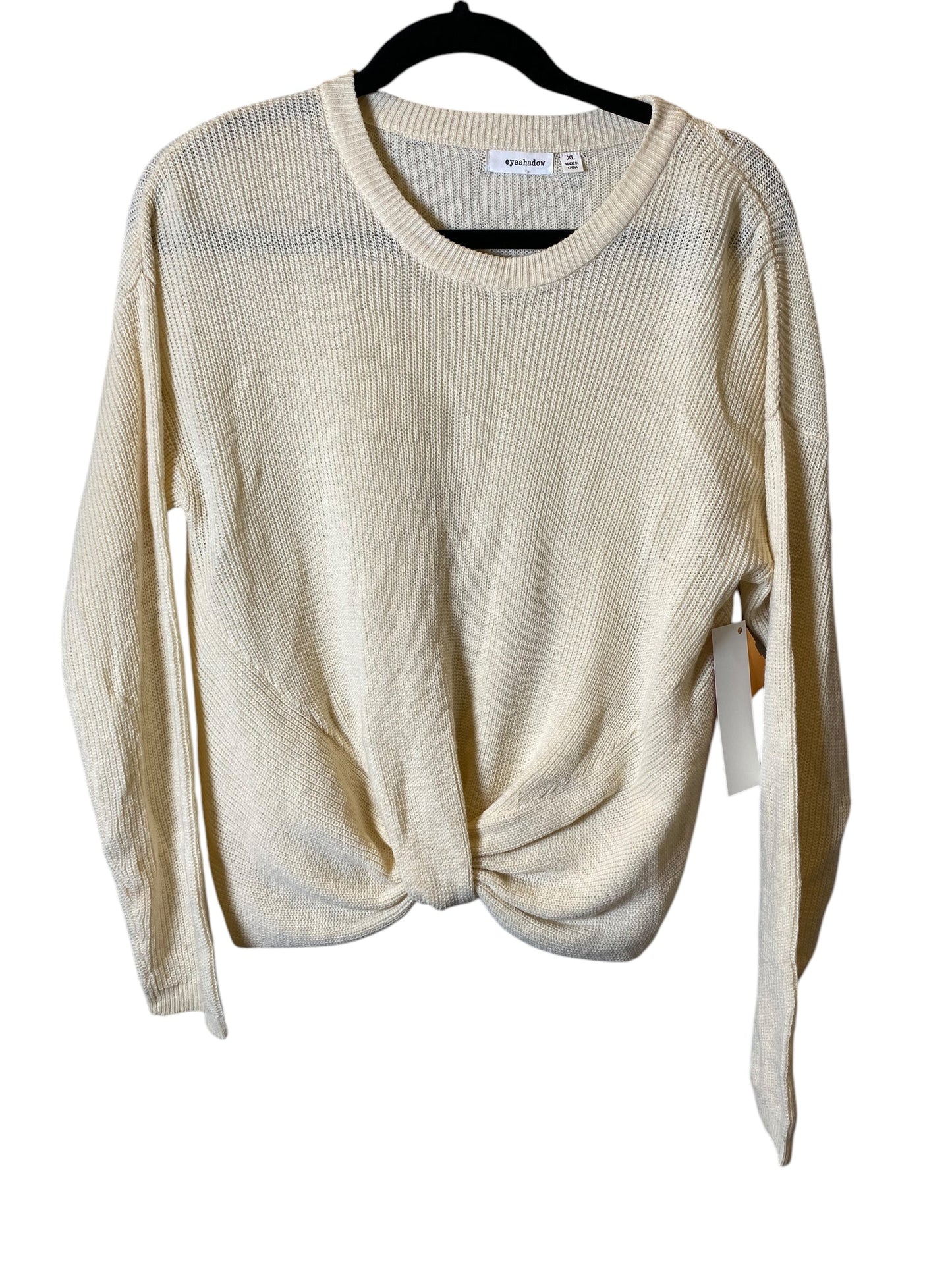 Top Long Sleeve By Eyeshadow In Cream, Size: Xl