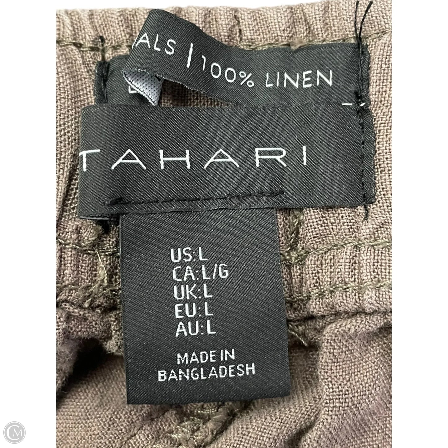 Pants Linen By Tahari In Brown, Size: 12