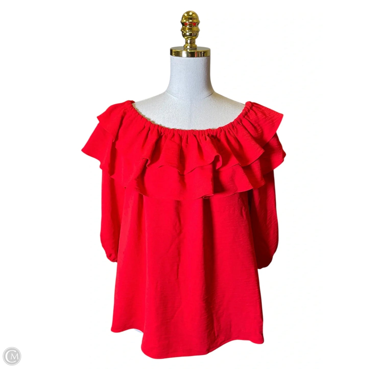 Blouse 3/4 Sleeve By Cece In Red, Size: L