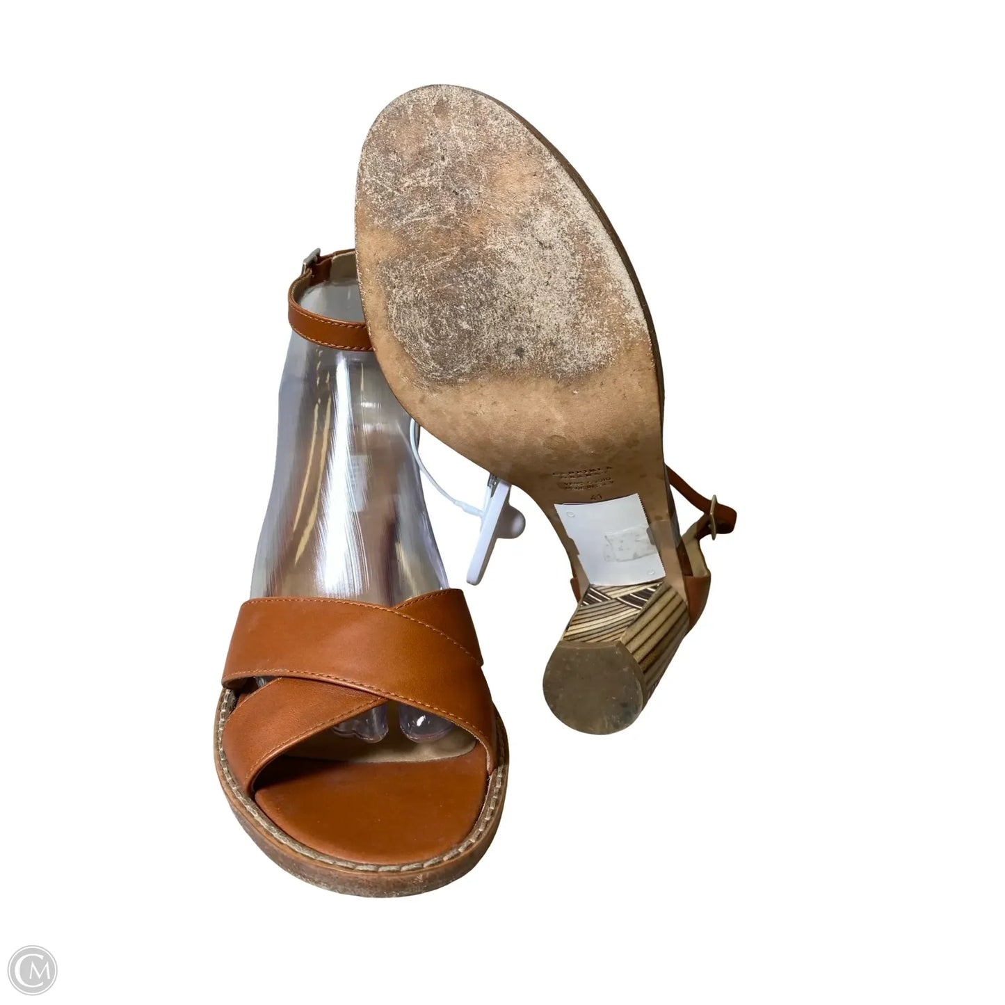 Shoes Heels Block By Clothes Mentor In Brown, Size: 10.5