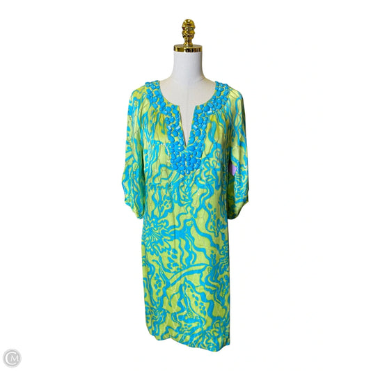 Dress Designer By Lilly Pulitzer In Blue & Green, Size: 10