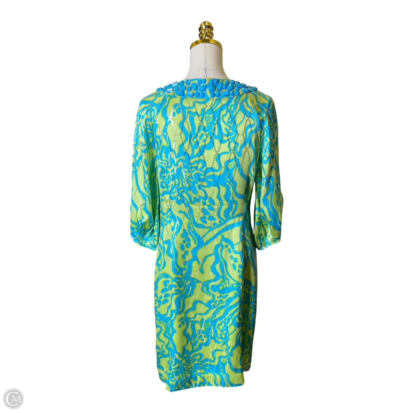Dress Designer By Lilly Pulitzer In Blue & Green, Size: 10