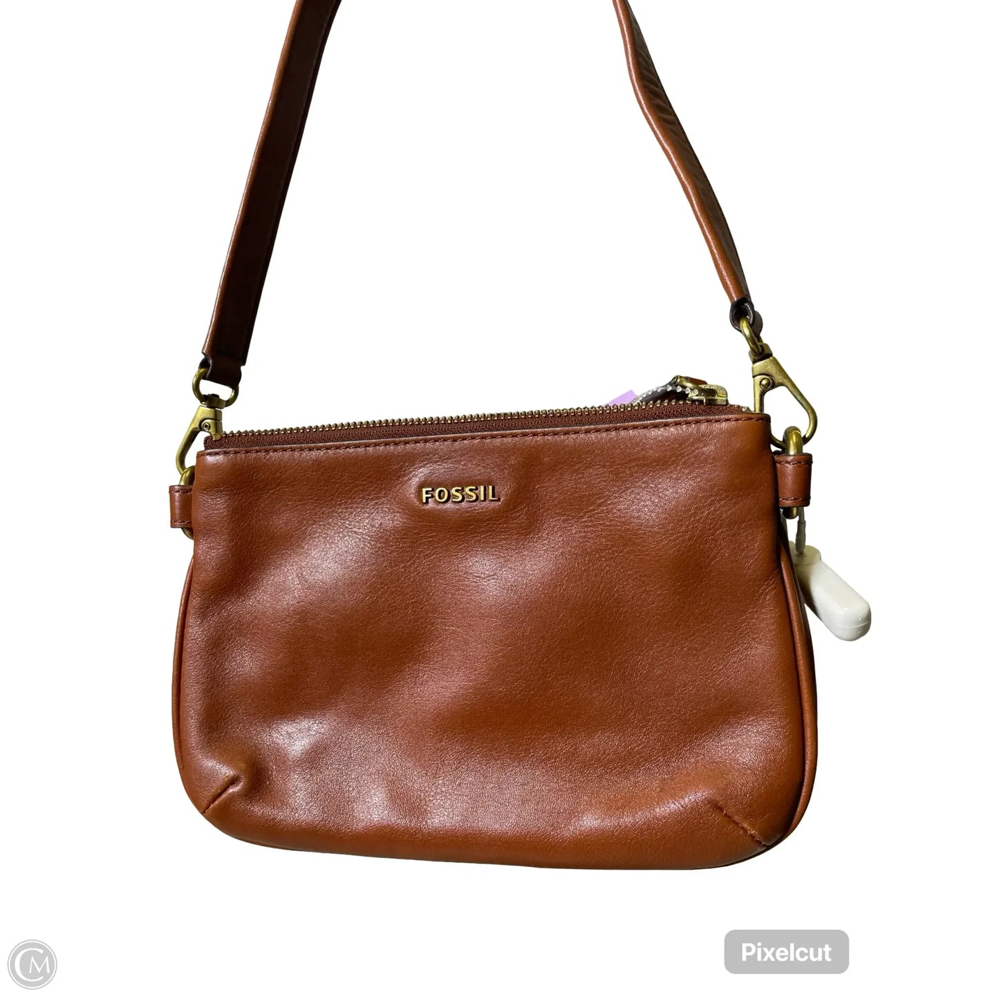 Handbag Leather By Fossil, Size: Small