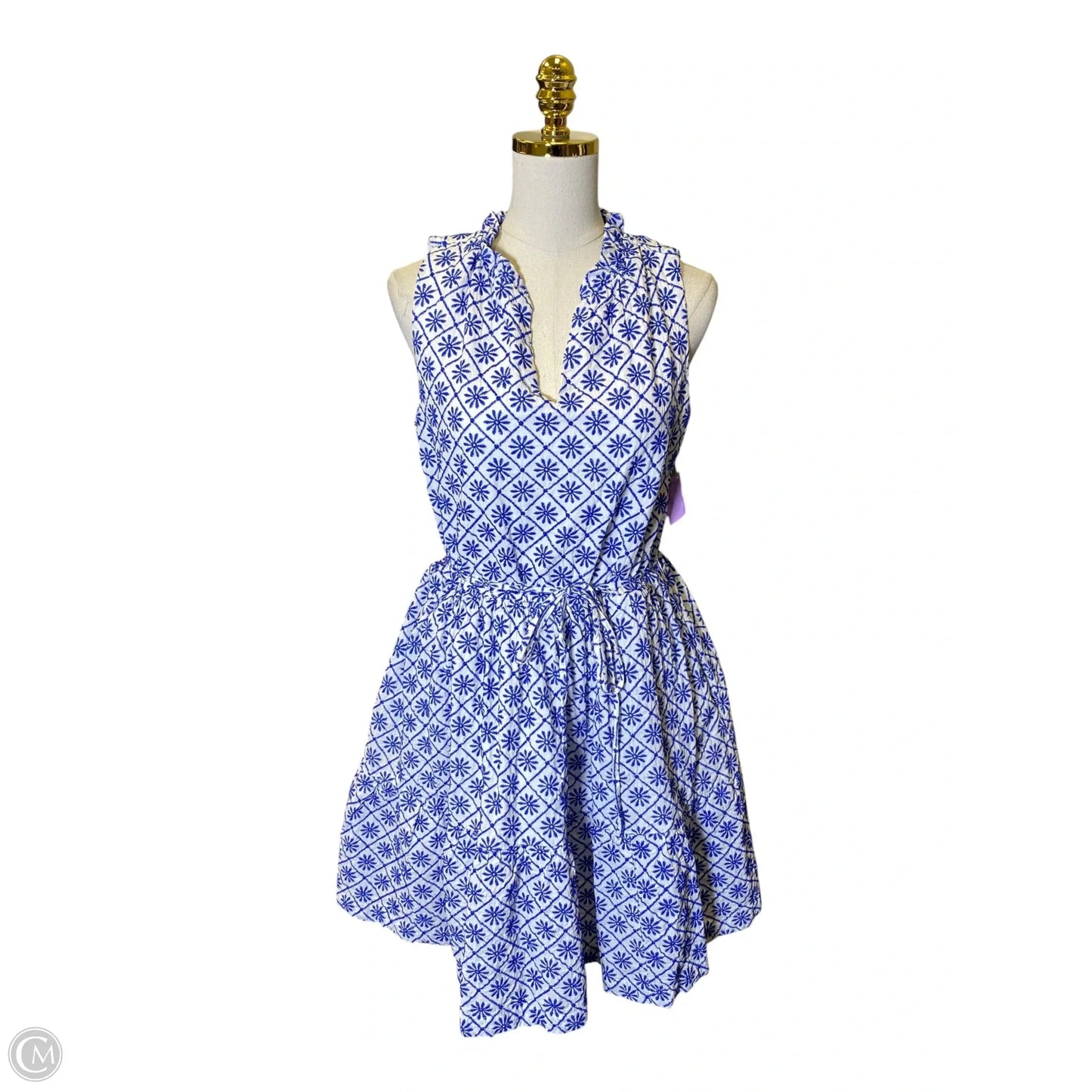 Dress Casual Midi By Draper James Rsvp In Blue & White, Size: L