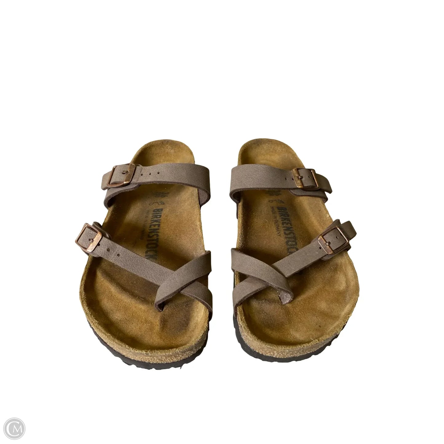 Sandals Flats By Birkenstock In Brown, Size: 5