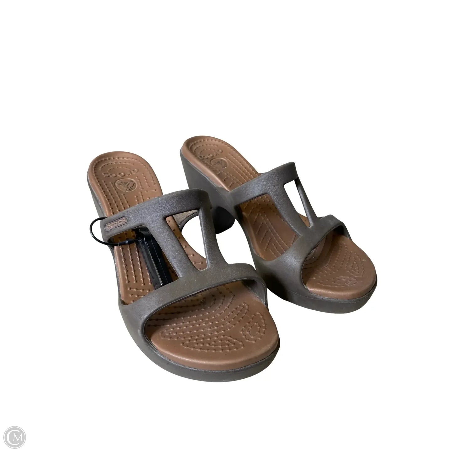 Shoes Heels Block By Crocs In Brown, Size: 6