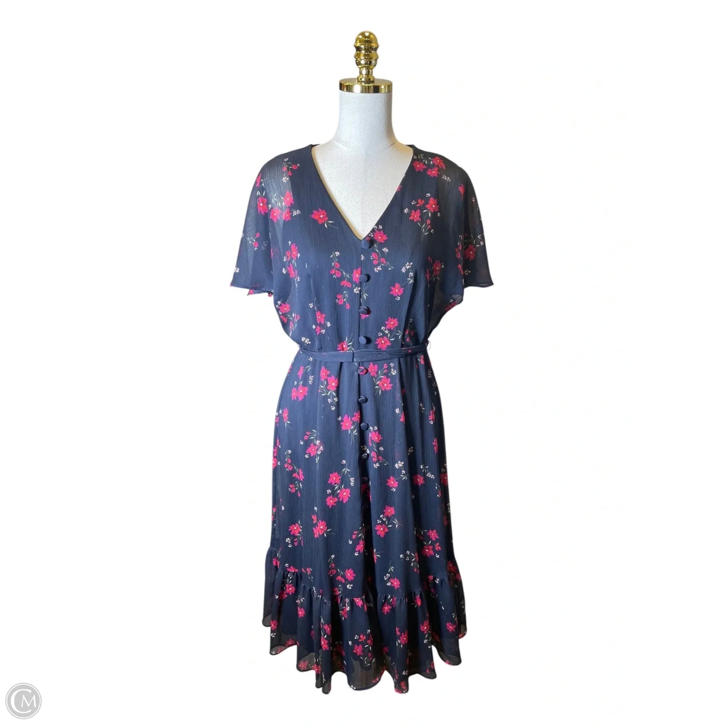 Dress Casual Maxi By Calvin Klein In Floral Print, Size: 8