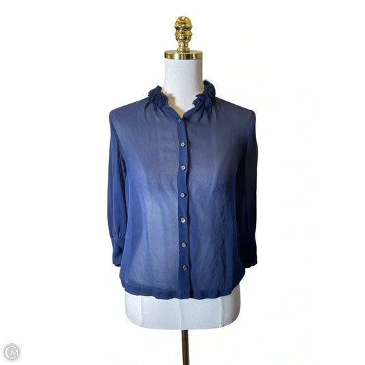 Blouse Long Sleeve By J. Crew In Blue, Size: 8