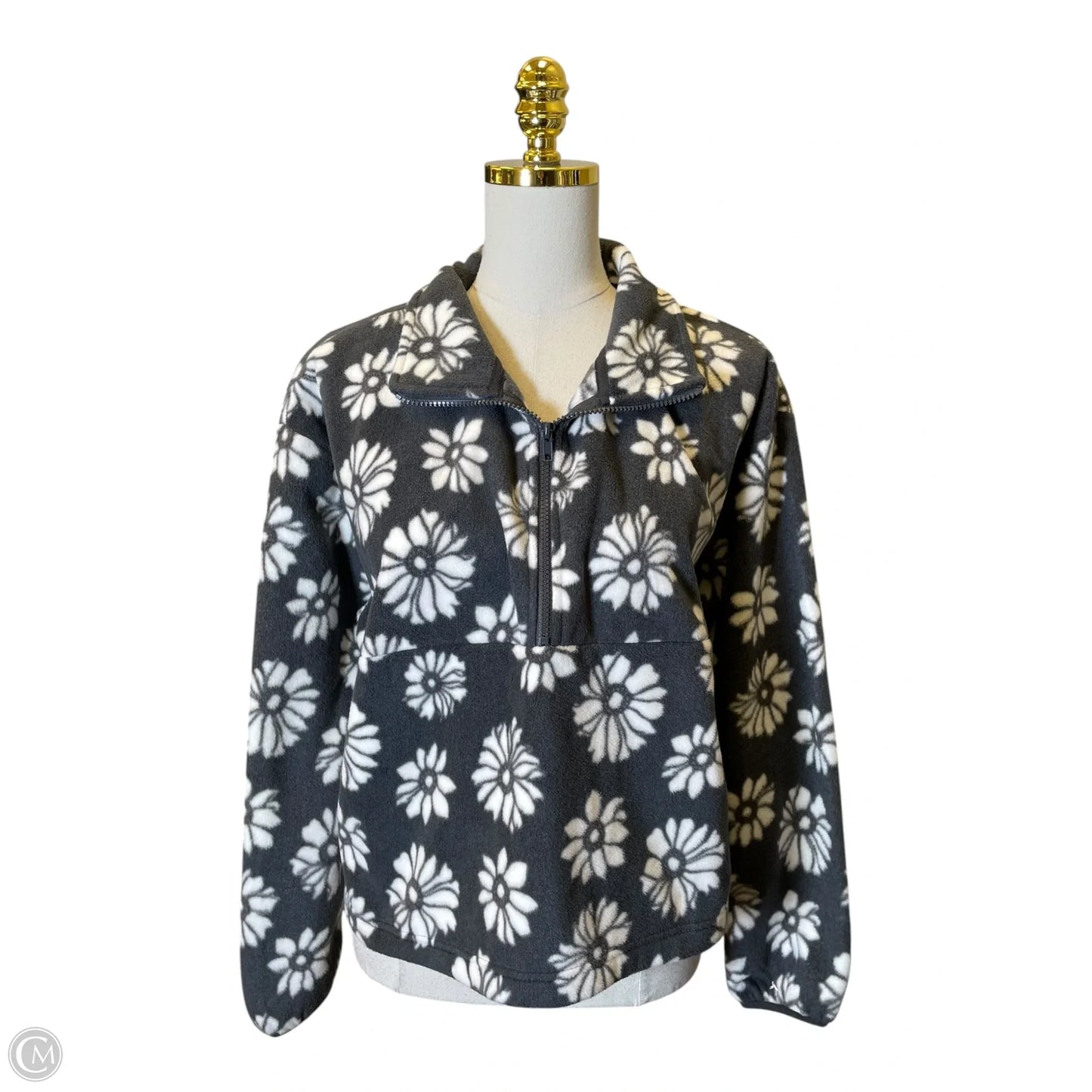 Jacket Fleece By Billabong In Grey & White, Size: L