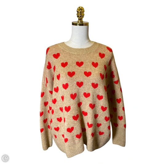Sweater By Vince Camuto In Brown & Red, Size: L