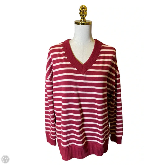 Sweater By Maurices In Pink & Red, Size: L