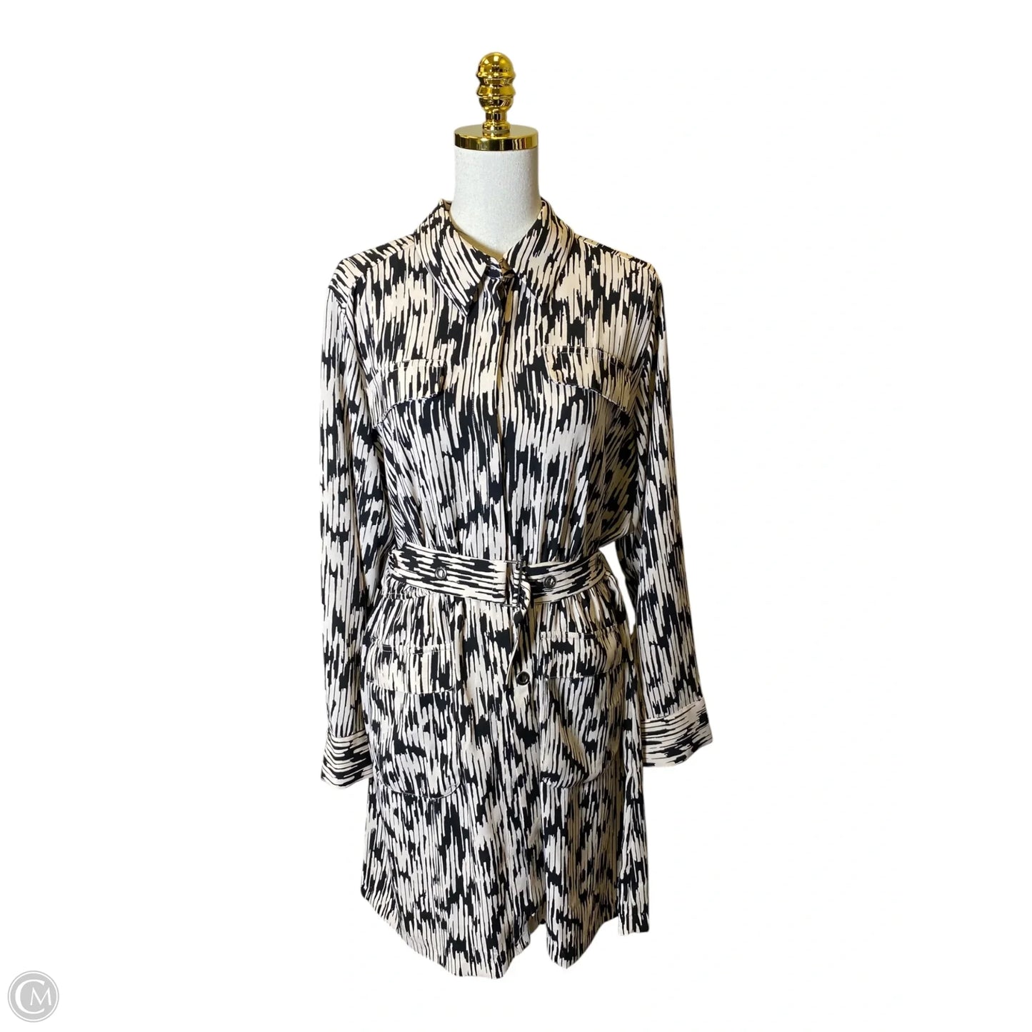 Dress Casual Midi By Simply Vera In Black & Cream, Size: Xl