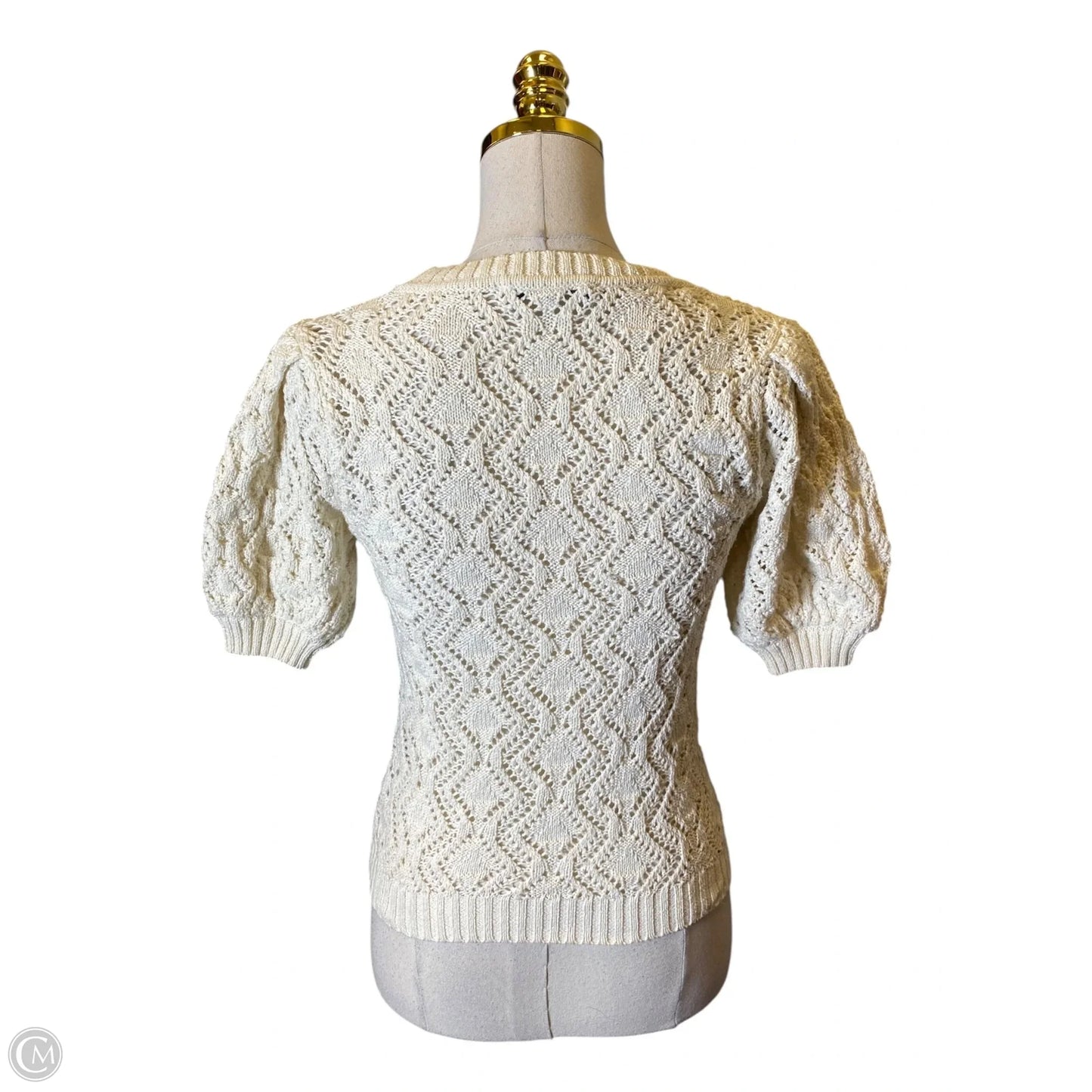 Top Short Sleeve By Zara In Cream, Size: S