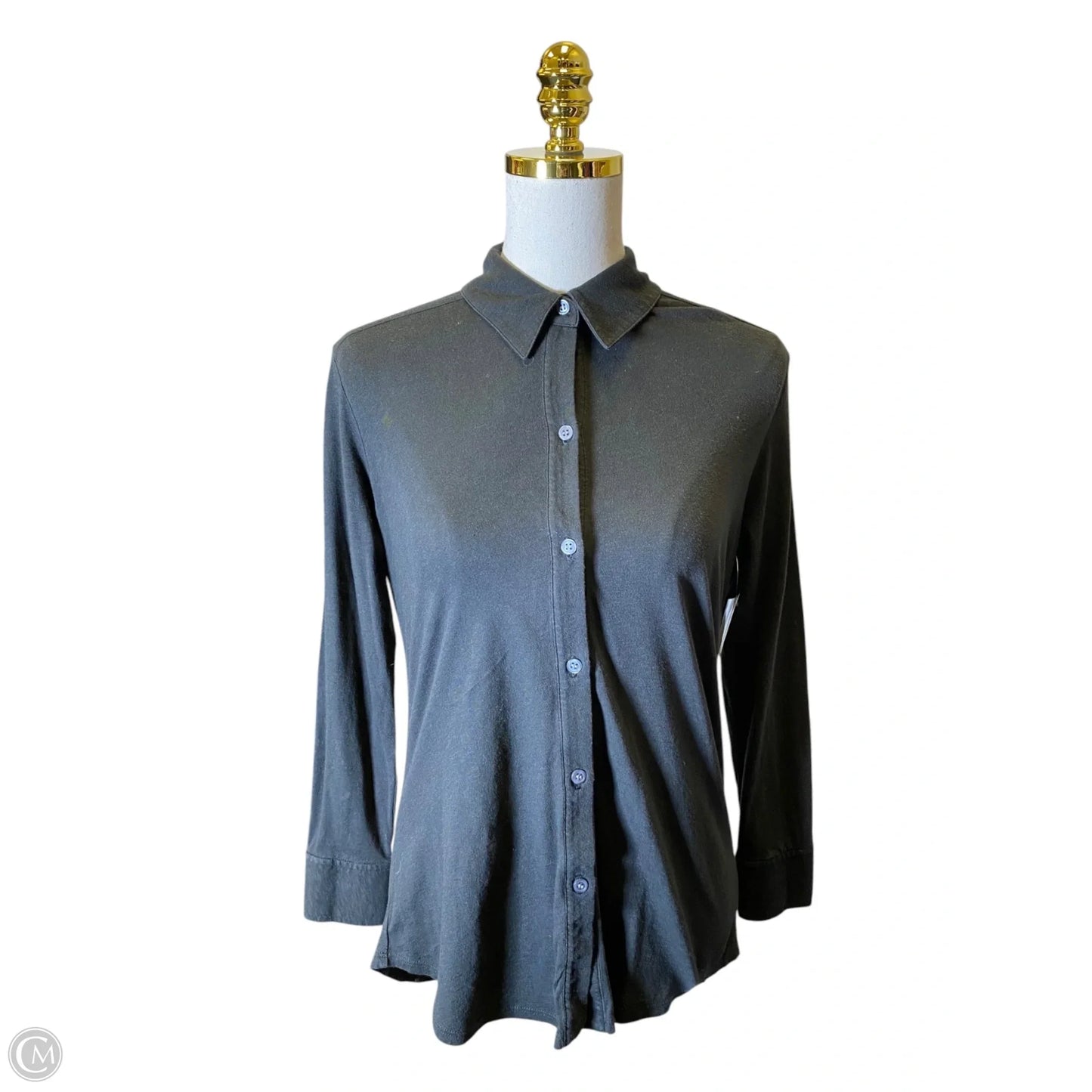 Top Long Sleeve By Theory In Black, Size: M