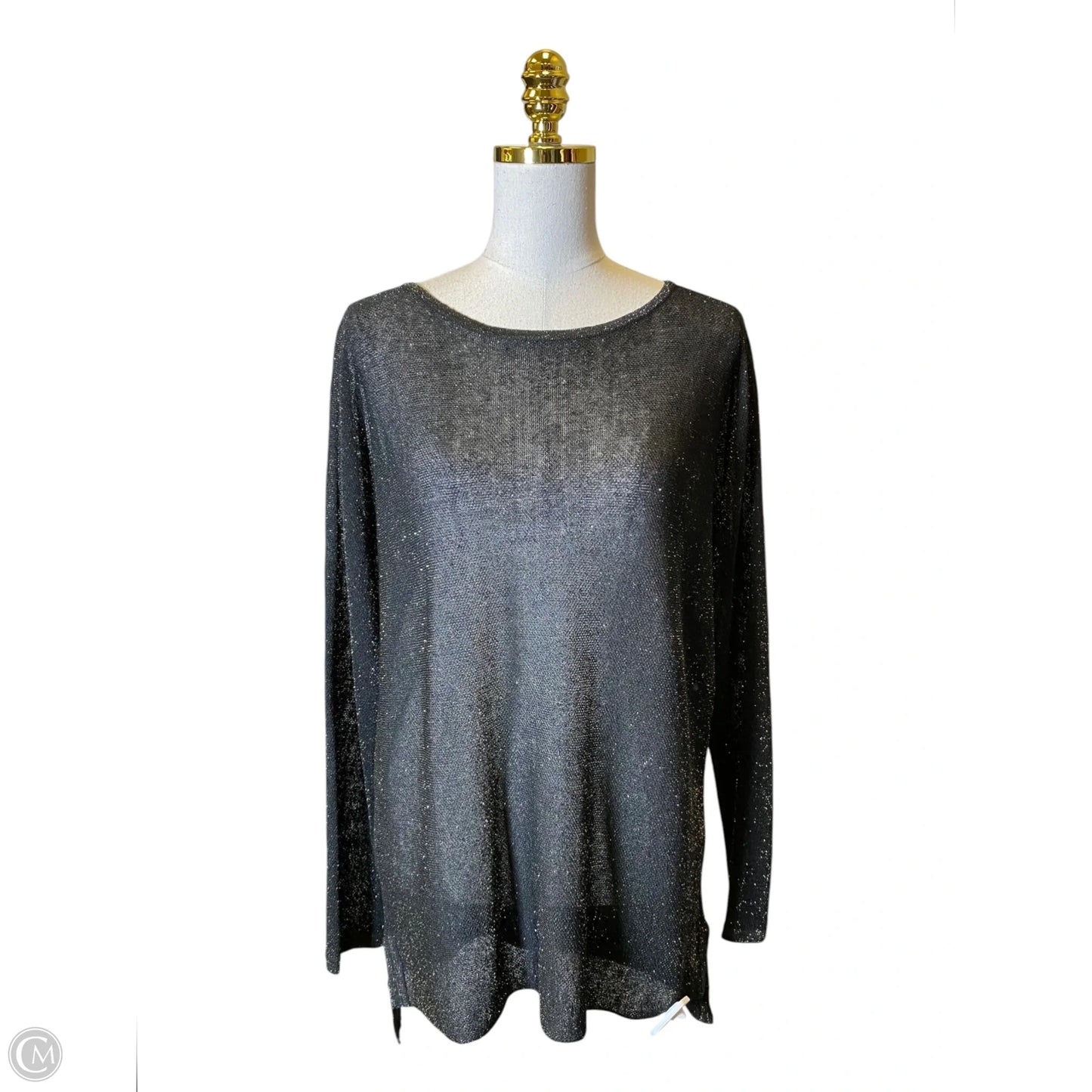 Sweater By Eileen Fisher In Black & Gold, Size: Xs