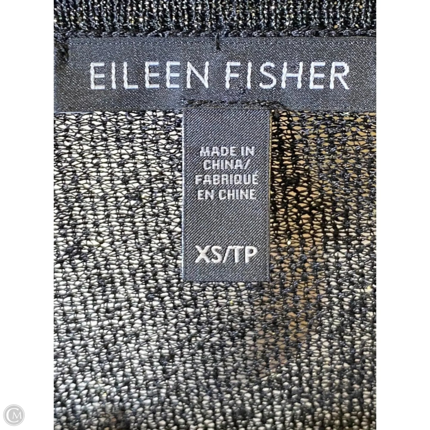 Sweater By Eileen Fisher In Black & Gold, Size: Xs