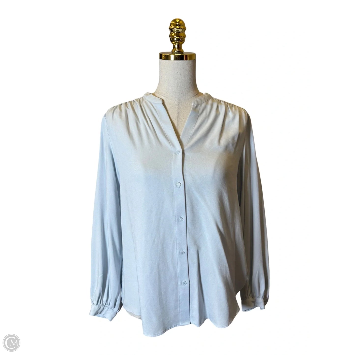 Blouse Short Sleeve By Uniqlo In Blue, Size: M