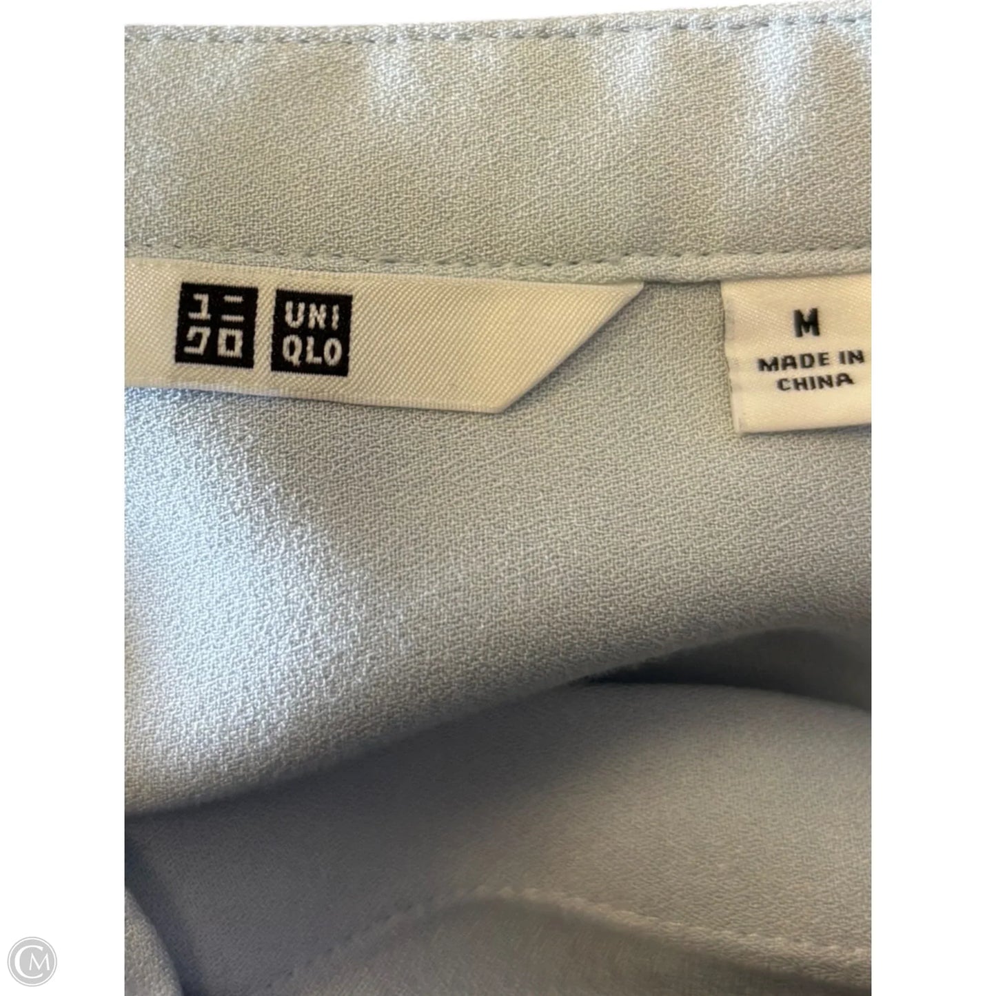 Blouse Short Sleeve By Uniqlo In Blue, Size: M